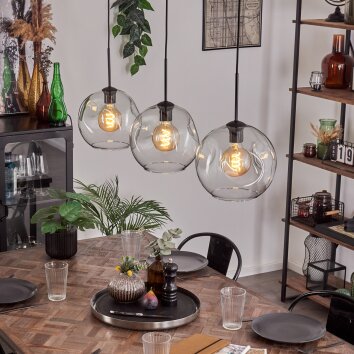 Ripoll Lampa wisząca Czarny, 3-punktowe