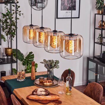 Lauden lampa wisząca bursztynowy, przezroczysty, 4-punktowe