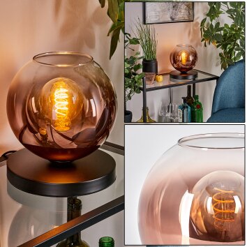 Apedo lampa stołowa przezroczysty, miedziany, 1-punktowy