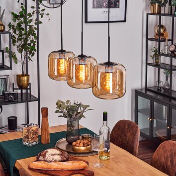 Lauden lampa wisząca bursztynowy, 3-punktowe