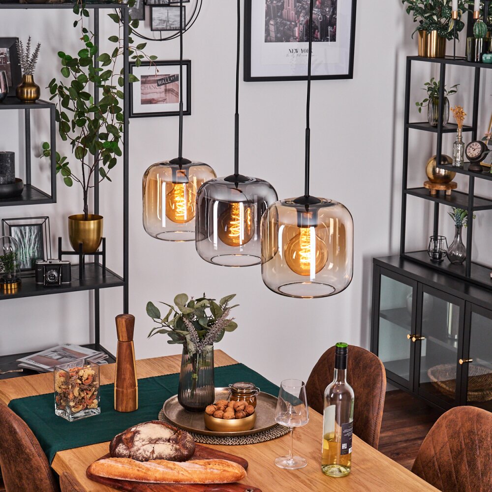 Lauden Lampa wisząca W kolorze bursztynu, Przezroczysty, Przydymiony, 3-punktowe main product photo