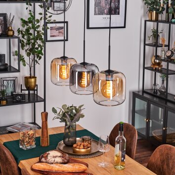Lauden lampa wisząca bursztynowy, przezroczysty, przydymiony, 3-punktowe