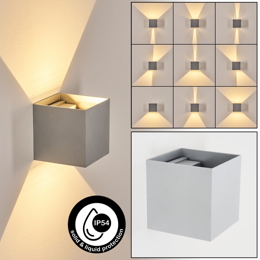 Tamarin Zewnętrzny kinkiet, Oświetlenie Up & Down, Lampa ścienna LED Szary, Srebrny, 1-punktowy main product photo
