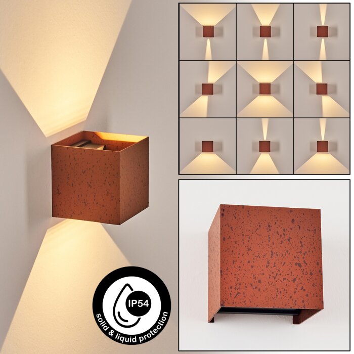 Tamarin Zewnętrzny kinkiet, Oświetlenie Up & Down, Lampa ścienna LED Rdzawy, Czarny, 1-punktowy Tamarin Zewnętrzny kinkiet, Oświetlenie Up & Down, Lampa ścienna LED Rdzawy, Czarny, 1-punktowy