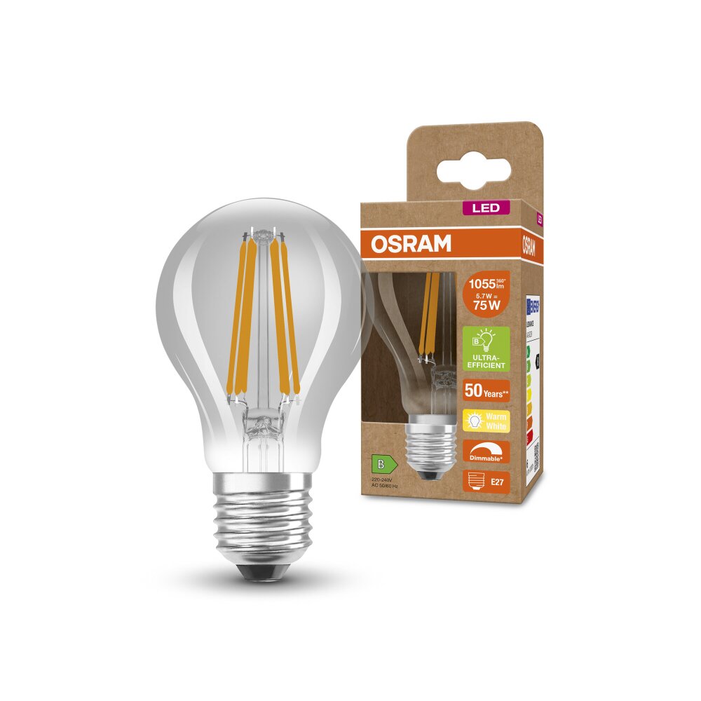 Oświetlenie Osram E27 LED 5.7 Watt ciepły biały przyciemnione 1055 Lumen main product photo