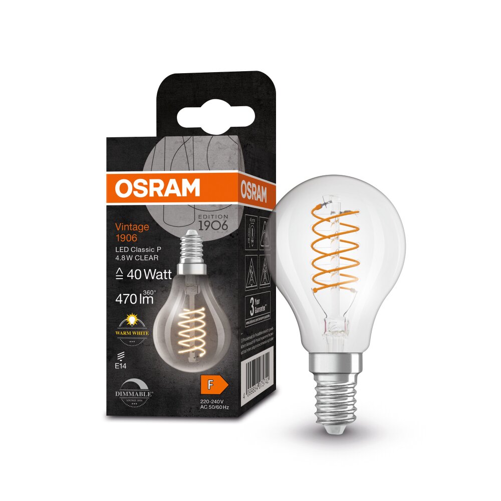 Oświetlenie Osram E14 LED 4.8 Watt ciepły biały przyciemnione 470 Lumen main product photo