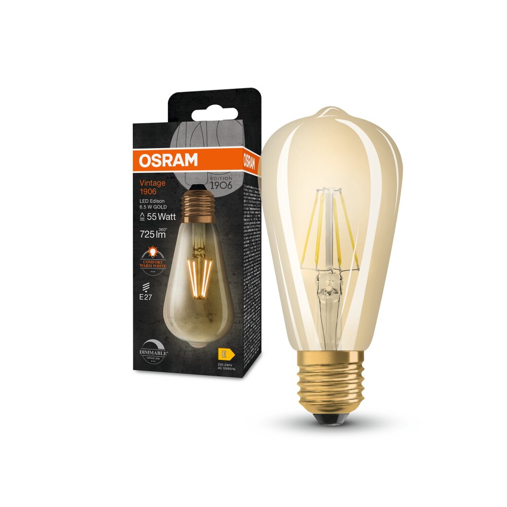 Oświetlenie Osram E27 LED 6.5 Watt ciepły biały przyciemnione 725 Lumen main product photo