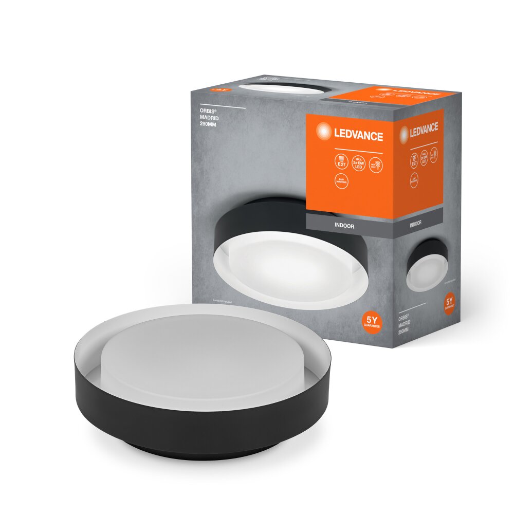 Oświetlenie Ledvance Orbis Lampa sufitowa Czarny, Biały, 2-punktowe main product photo