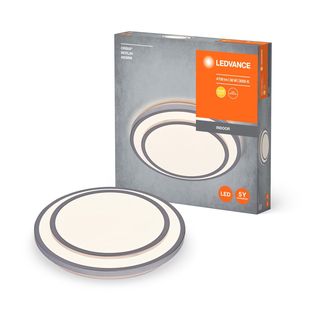 Oświetlenie Ledvance Orbis Lampa sufitowa LED Srebrny, 1-punktowy main product photo