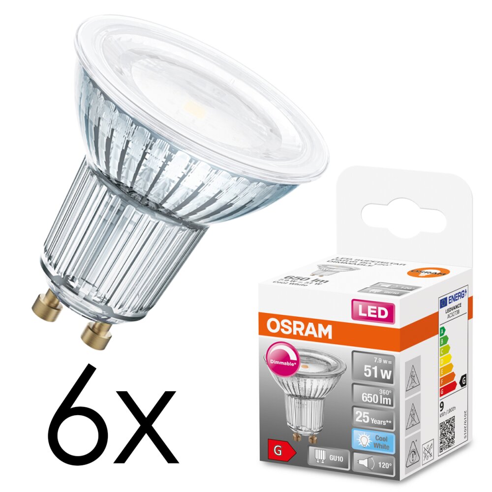 GU10 LED 7.9 Watt neutralny biały przyciemnione 650 Lumen main product photo