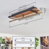 Cascada lampa sufitowa LED mosiądz, kolory naturalne, czarny, 1-punktowy