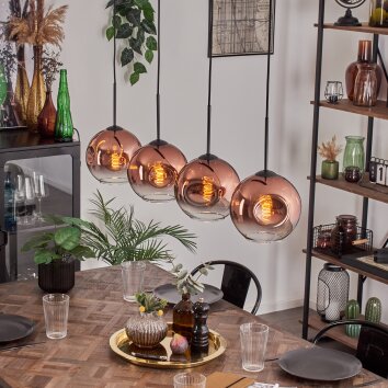 Ripoll Lampa wisząca Przezroczysty, W kolorze miedzi, 4-punktowe