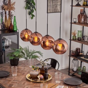 Ripoll Lampa wisząca W kolorze miedzi, 4-punktowe