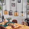 Lauden Lampa wisząca W kolorze bursztynu, Chrom, Przezroczysty, 4-punktowe