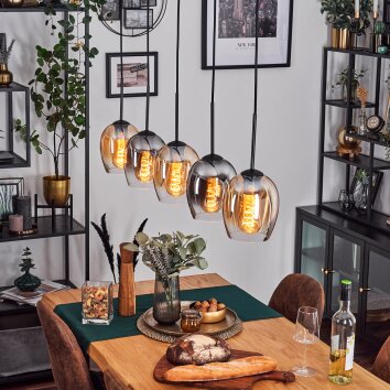 Vevino lampa wisząca bursztynowy, przezroczysty, przydymiony, 5-punktowe