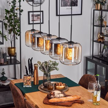 Lauden lampa wisząca bursztynowy, przezroczysty, przydymiony, 5-punktowe