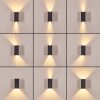 Hoods zewnętrzny kinkiet, lampa up & down, kinkiet LED miedziany, czarny, 1-punktowy
