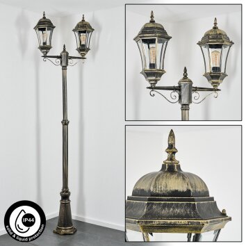 Etoe kandelabr, słupek ogrodowy złoty, czarny, 2-punktowe