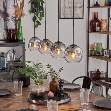 Ripoll lampa wisząca czarny, 4-punktowe
