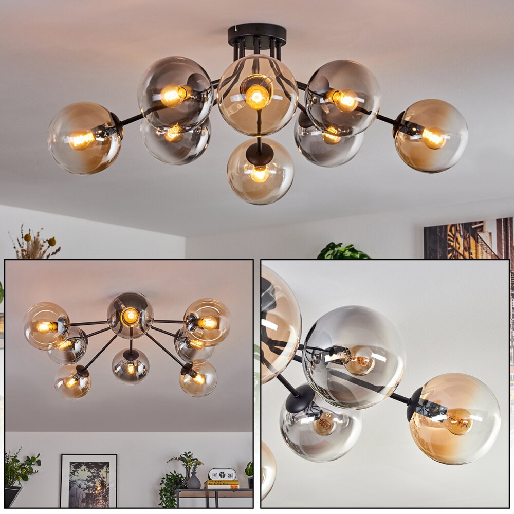 Gastor Lampa sufitowa 87 cm Czarny, 8-punktowe main product photo
