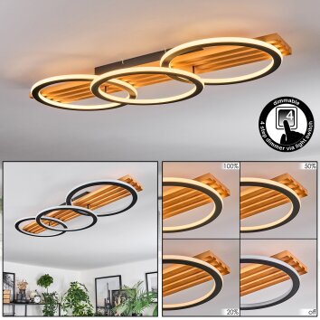 Pompu lampa sufitowa LED kolory naturalne, czarny, 1-punktowy