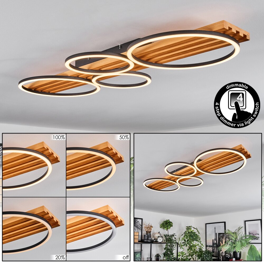 Pompu Lampa sufitowa LED Ecru, Czarny, 1-punktowy main product photo