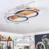 Pompu lampa sufitowa LED kolory naturalne, czarny, 1-punktowy