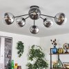 Gastor Lampa sufitowa 74 cm Chrom, Przezroczysty, Przydymiony, 6-punktowe