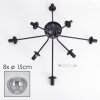 Gastor Lampa sufitowa 87 cm Przezroczysty, Przydymiony, 8-punktowe