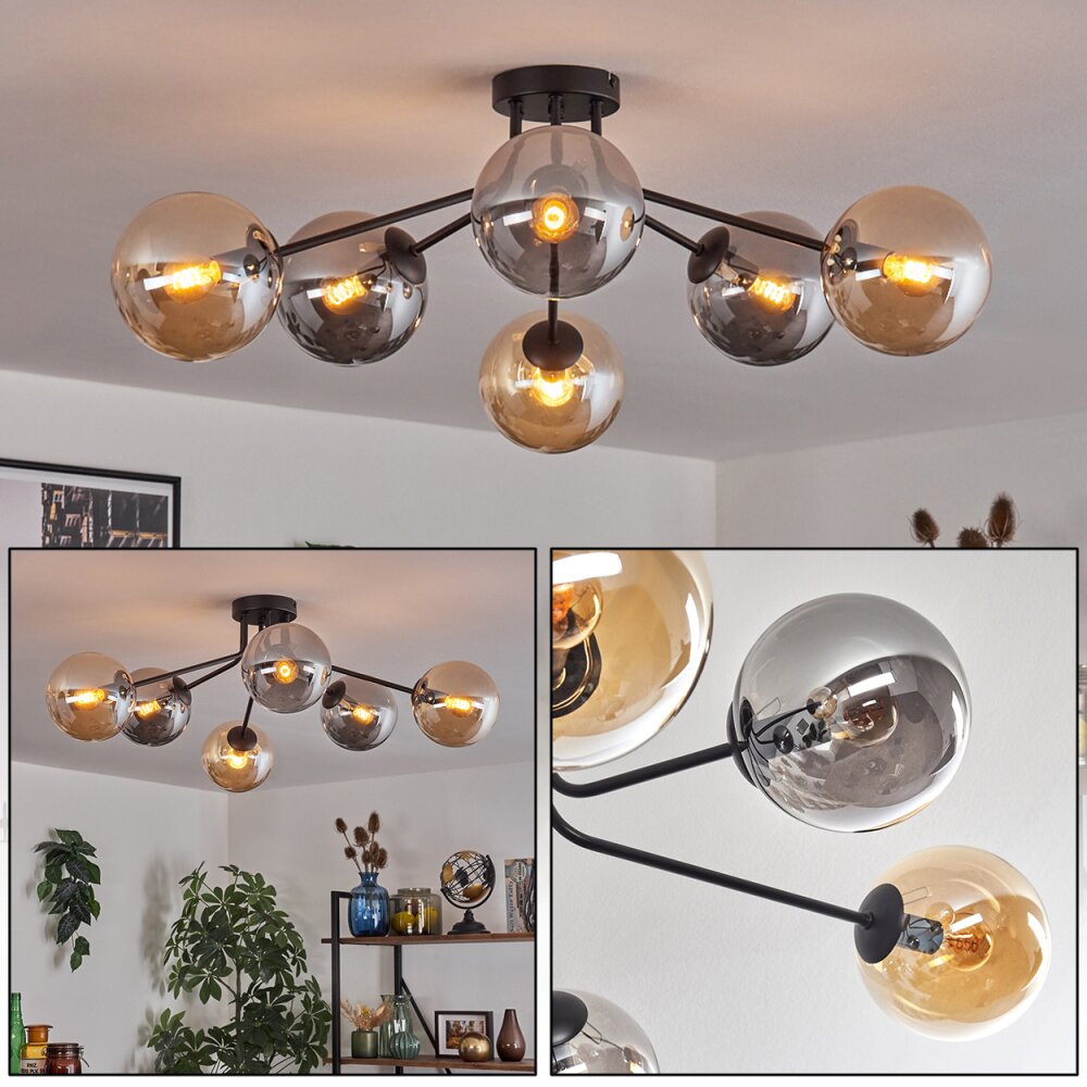 Gastor Lampa sufitowa 74 cm W kolorze bursztynu, Przydymiony, 6-punktowe main product photo