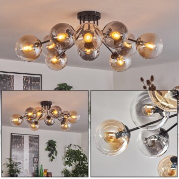 Gastor lampa sufitowa 83 cm bursztynowy, przezroczysty, przydymiony, 10-punktowe