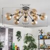 Gastor Lampa sufitowa 83 cm W kolorze bursztynu, Przezroczysty, 10-punktowe