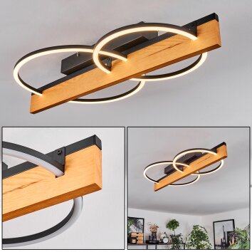 Pompu lampa sufitowa LED kolory naturalne, czarny, 1-punktowy