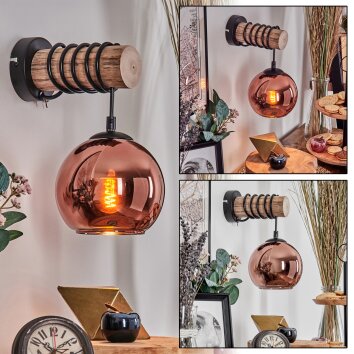 Koyoto kinkiet kolory naturalne, czarny, 1-punktowy