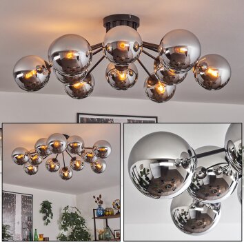 Gastor lampa sufitowa chrom, przydymiony, 12-punktowe