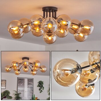 Gastor Lampa sufitowa 91 cm W kolorze bursztynu, 12-punktowe