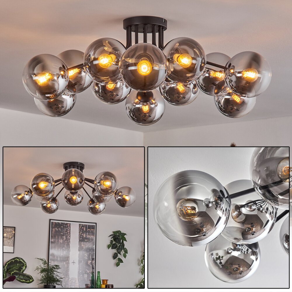 Gastor Lampa sufitowa 91 cm Chrom, Przezroczysty, Przydymiony, 12-punktowe main product photo
