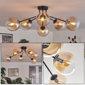 Gastor Lampa sufitowa 74 cm W kolorze bursztynu, 6-punktowe