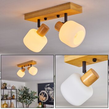 Miguas lampa sufitowa kolory naturalne, czarny, 2-punktowe