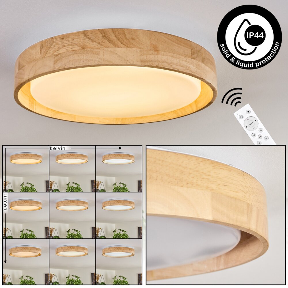 Tabernas Lampa sufitowa LED Ecru, Biały, 1-punktowy, Zdalne sterowanie main product photo
