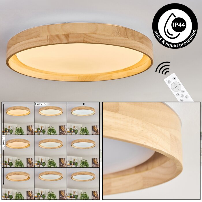 Tabernas lampa sufitowa LED kolory naturalne, biały, 1-punktowy, Zdalne sterowanie