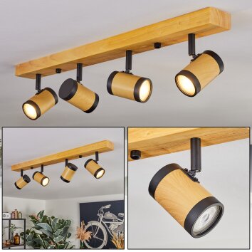 Martim lampa sufitowa kolory naturalne, czarny, 4-punktowe