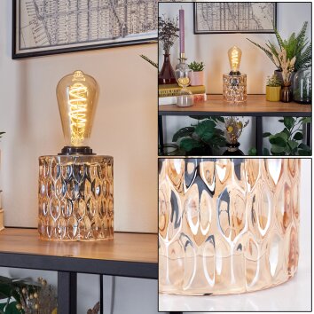 Sonhim lampa stołowa bursztynowy, czarny, 1-punktowy