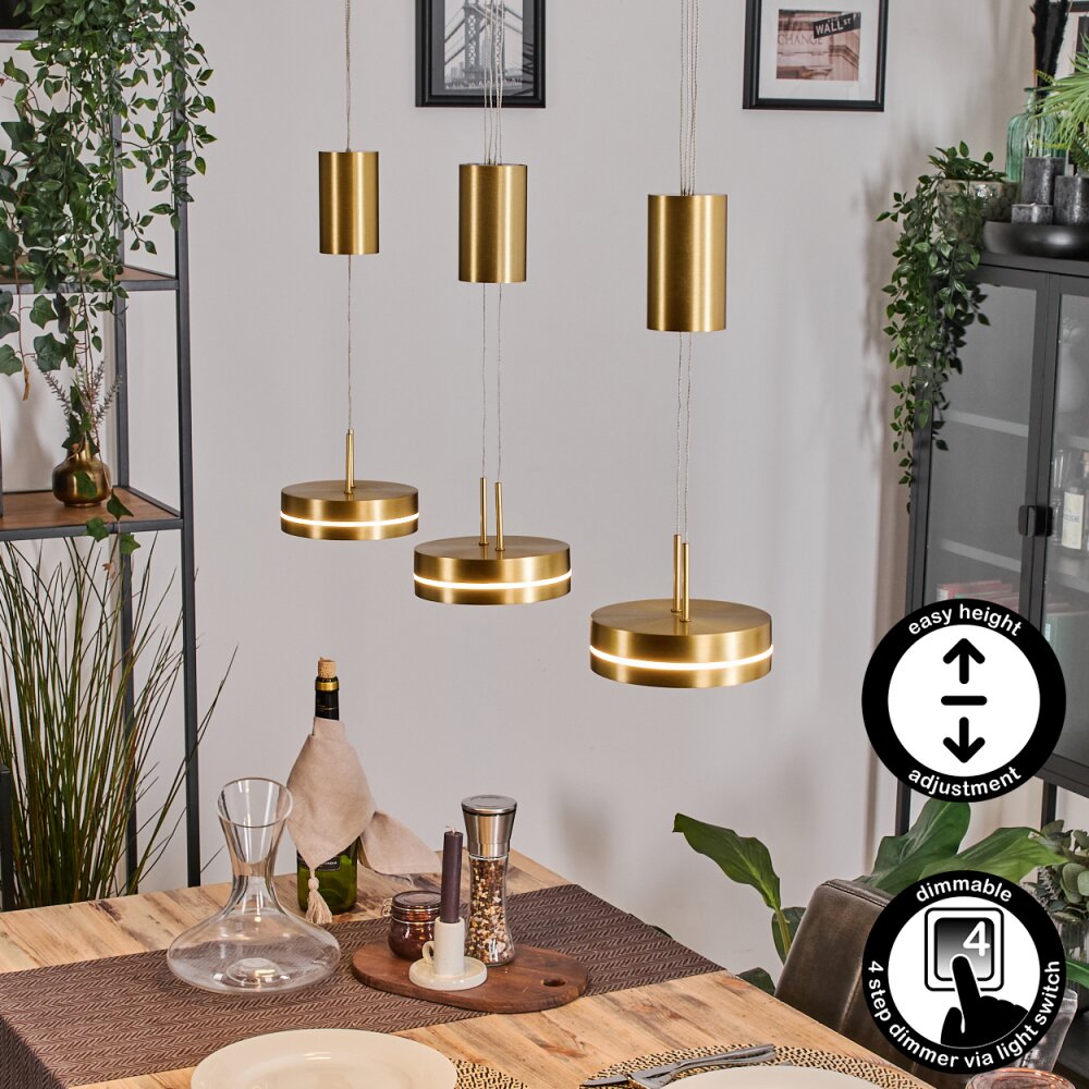 Dingersjo Lampa wisząca, Lampa wisząca LED Mosiądz, 3-punktowe main product photo