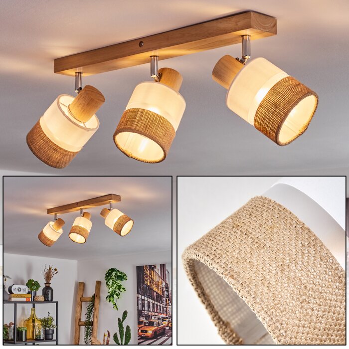 Fallhagen lampa sufitowa chrom, kolory naturalne, 3-punktowe