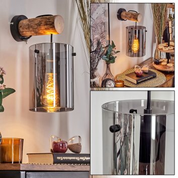 Parane kinkiet kolory naturalne, czarny, 1-punktowy