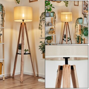 Bassagoda lampa stojąca kolory naturalne, czarny, 1-punktowy