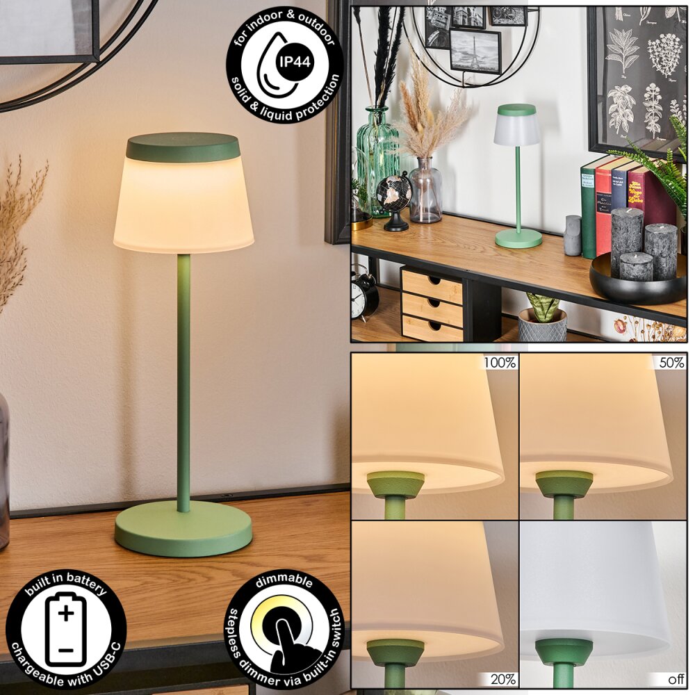 Algeraz Zewnętrzna lampa stołowa, Lampa stołowa LED Zielony, 1-punktowy main product photo