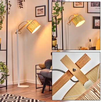 Halarna lampa stojąca kolory naturalne, biały, 1-punktowy