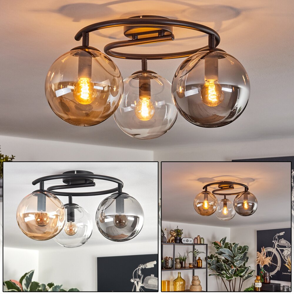 Gastor Lampa sufitowa, Kula świetlna 37 cm W kolorze bursztynu, Przezroczysty, Przydymiony, 3-punktowe main product photo